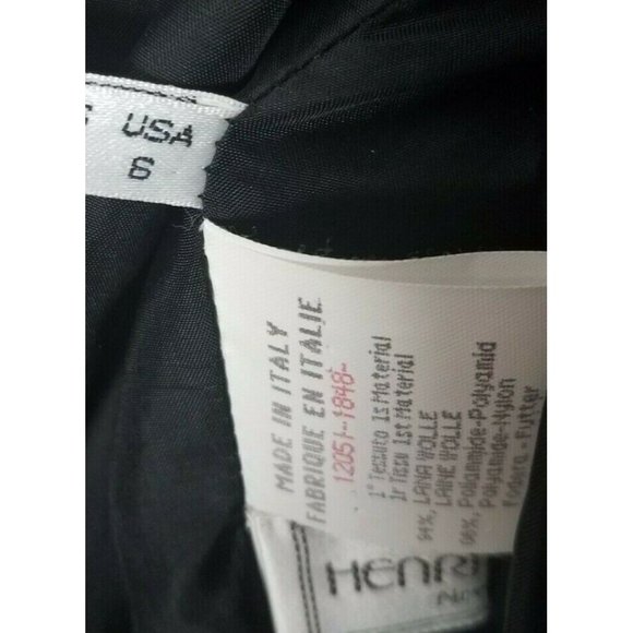 Henri Bendel Sz. US 6 Black Textured Wool Double Breasted Jacket Dressy Buttons - Picture 8 of 12